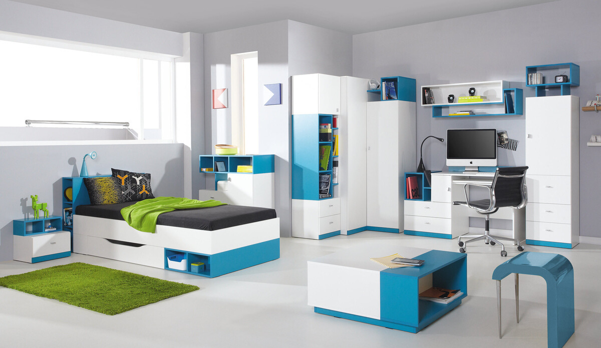 Estantería Omaha E104 (Blanco + Turquesa)