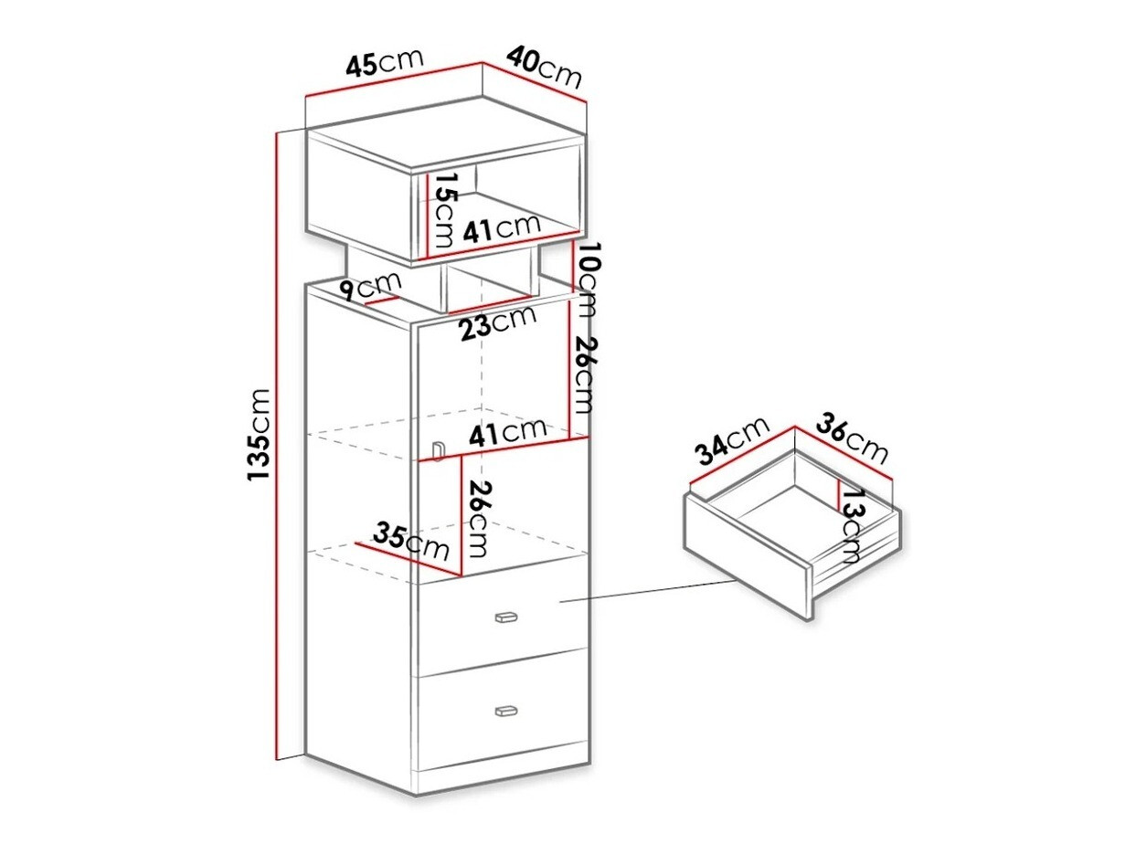 Estantería Omaha E107 (Blanco + Turquesa)