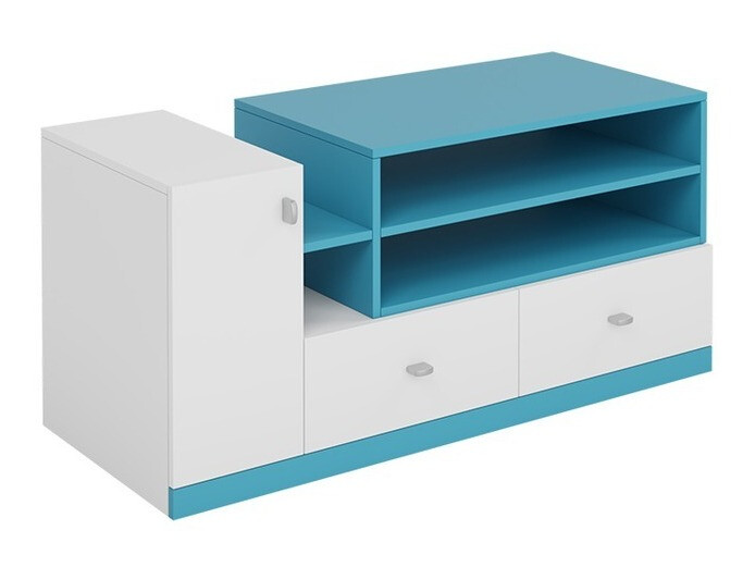 Mueble TV Omaha E111 (Blanco + Turquesa)