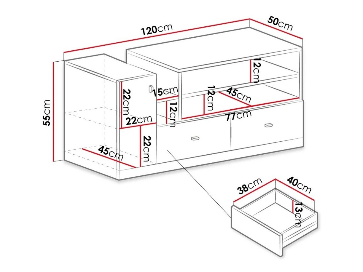 Mueble TV Omaha E111 (Blanco + Turquesa)