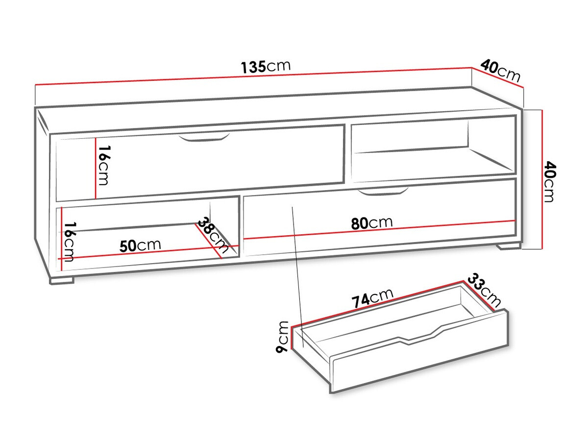 Mueble TV Providence 137 (Grafito + Roble Artisan + Blanco)