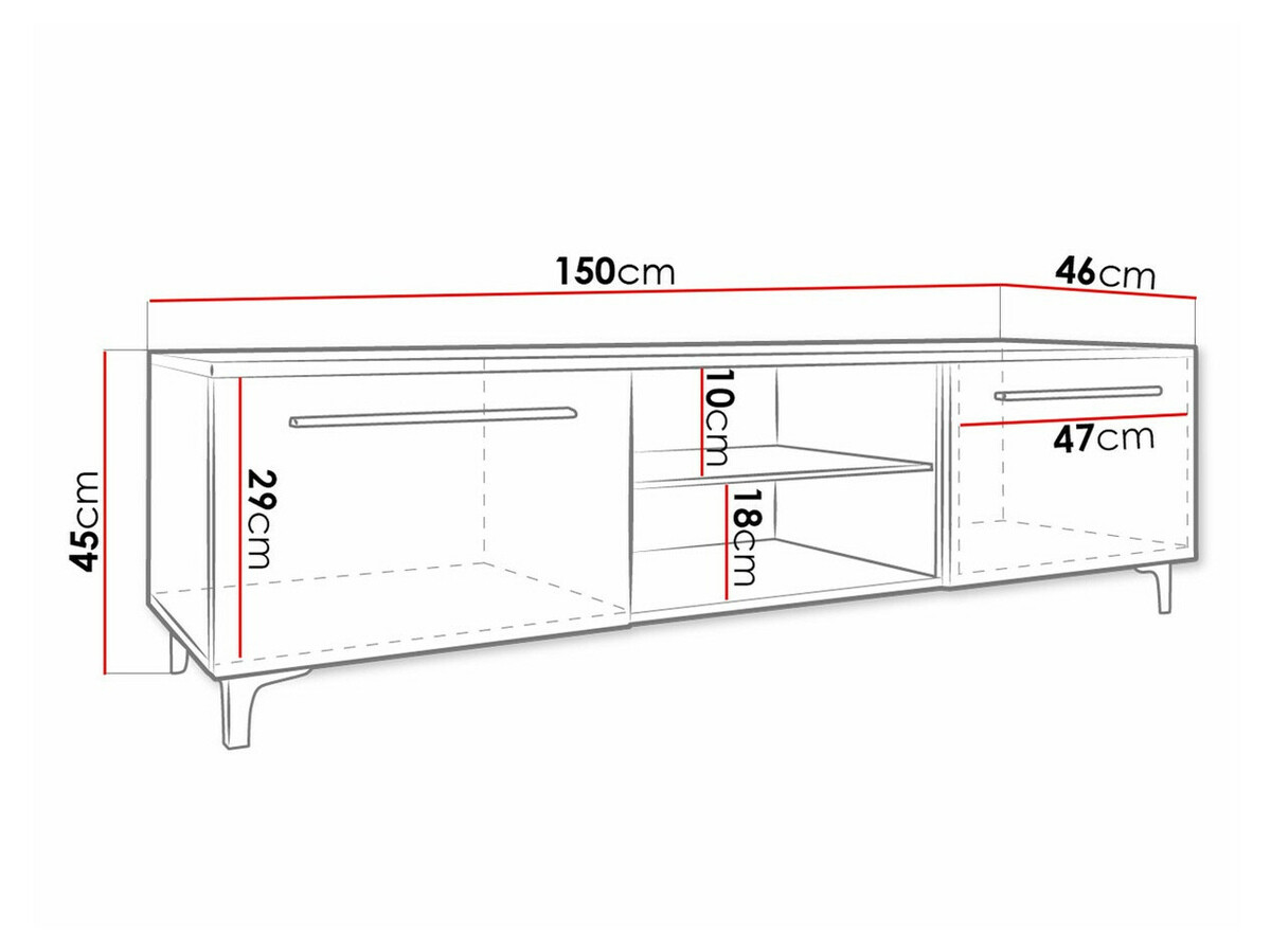 Mueble TV Uva V (Blanco + Blanco brillante)