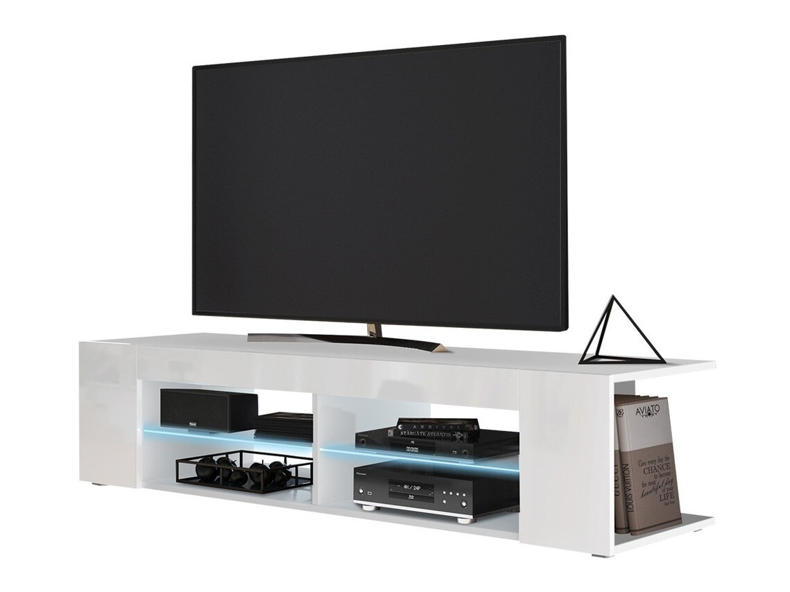 Mueble TV Ver I (Blanco + Blanco brillante)