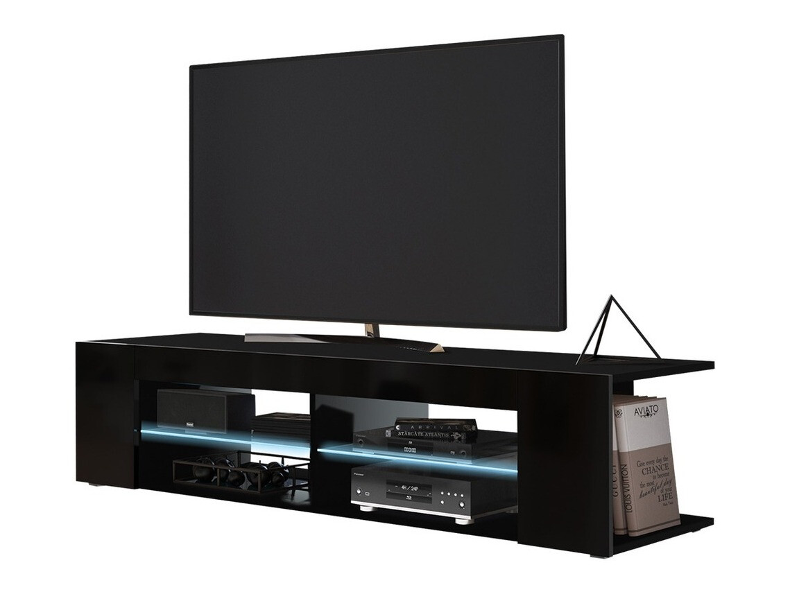 Mueble TV Ver I (Negro + Negro brillante)