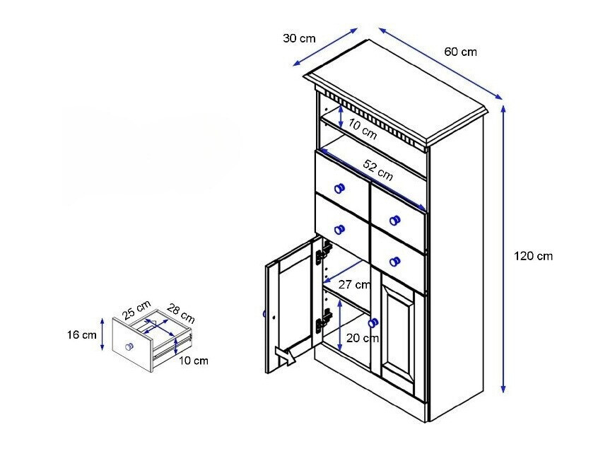 Armario de pie para baño Deletri 105 (Blanco + Havana Roble)