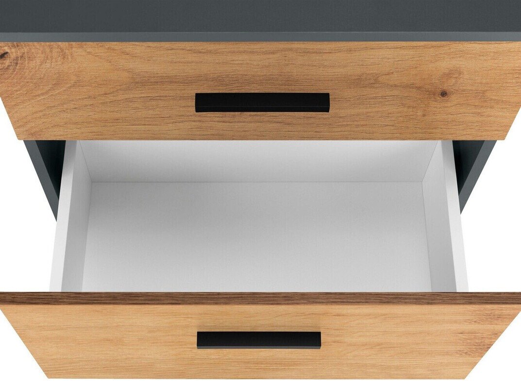 Conjunto de mueble de baño Larlori 104 (Antracita + Roble)