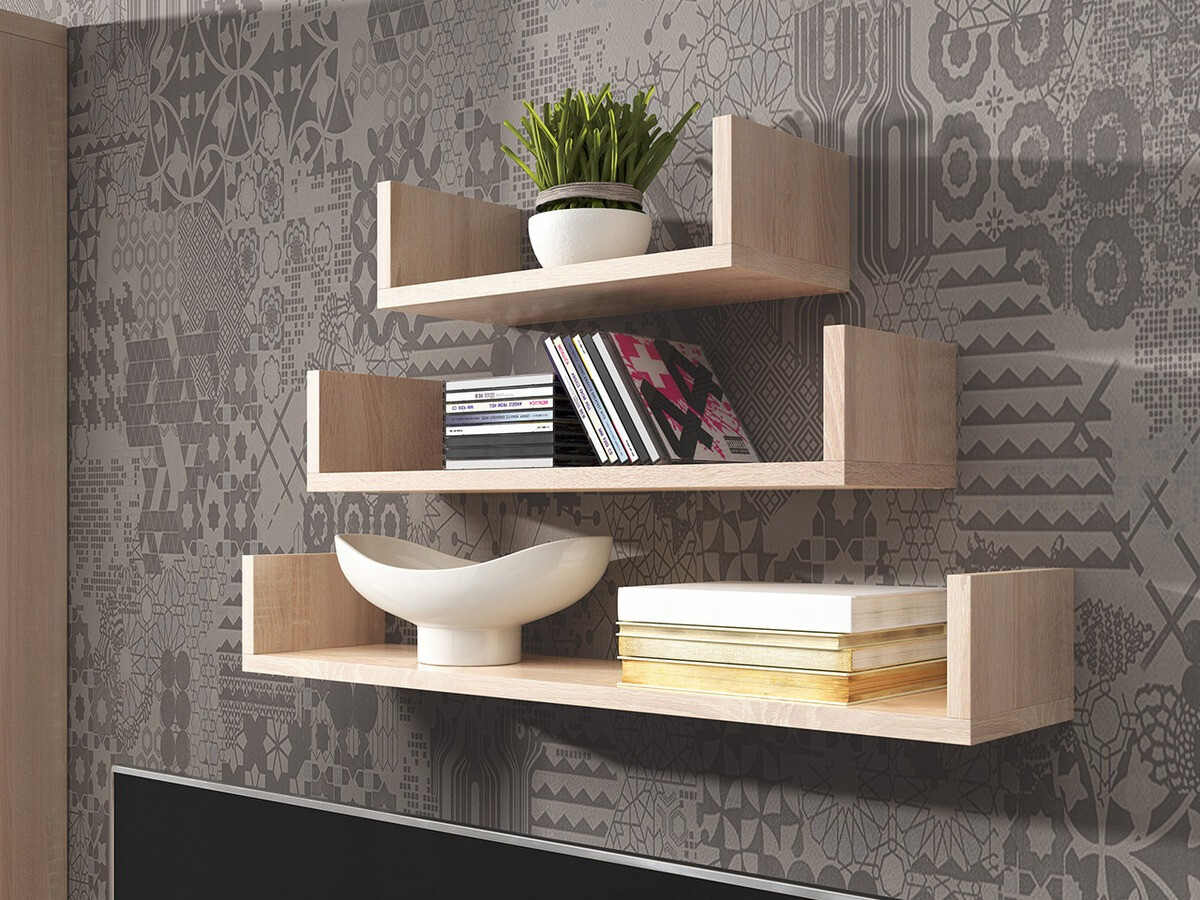 Conjunto de estanterías colgantes Sarasota 105 (Roble Sonoma)