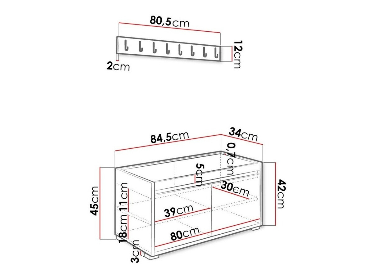 Conjunto para recibidor Comfivo Pinus I (Blanco + Manila 26)