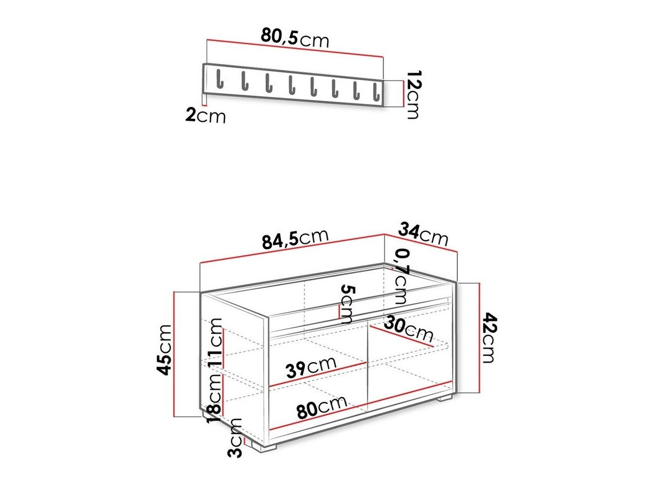 Conjunto para recibidor Comfivo Pinus IV (Blanco + Soft 017)