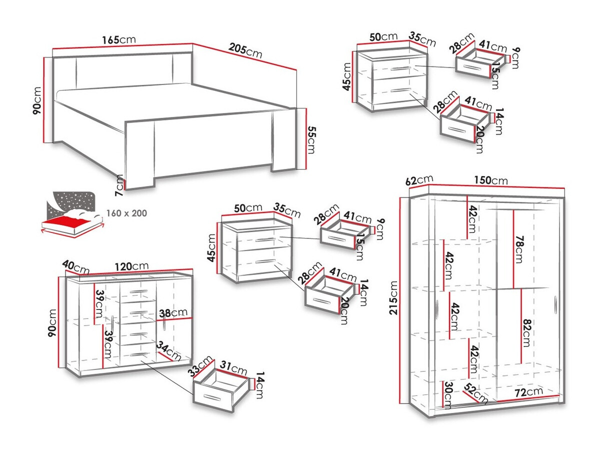Conjunto de dormitorio Catromi 113 (Roble Artisan + Soft Pik 011)