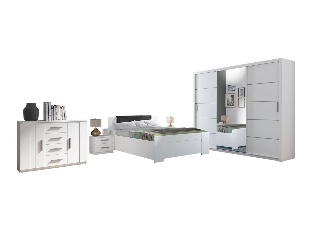 Conjunto de dormitorio Catromi 116 (Blanco + Soft Pik 011)