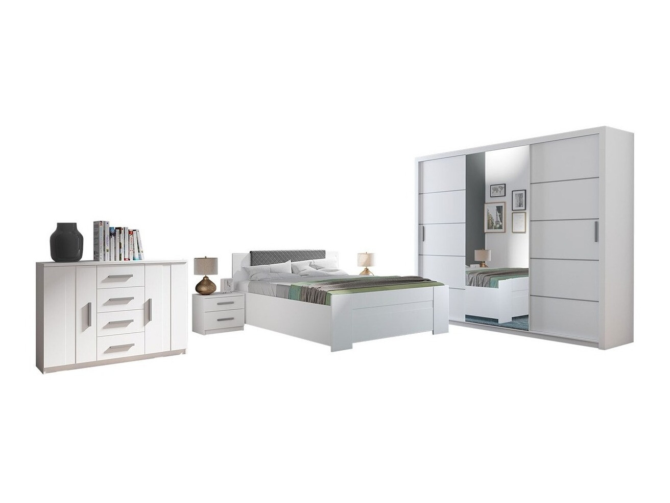 Conjunto de dormitorio Catromi 116 (Blanco + Soft Pik 029)