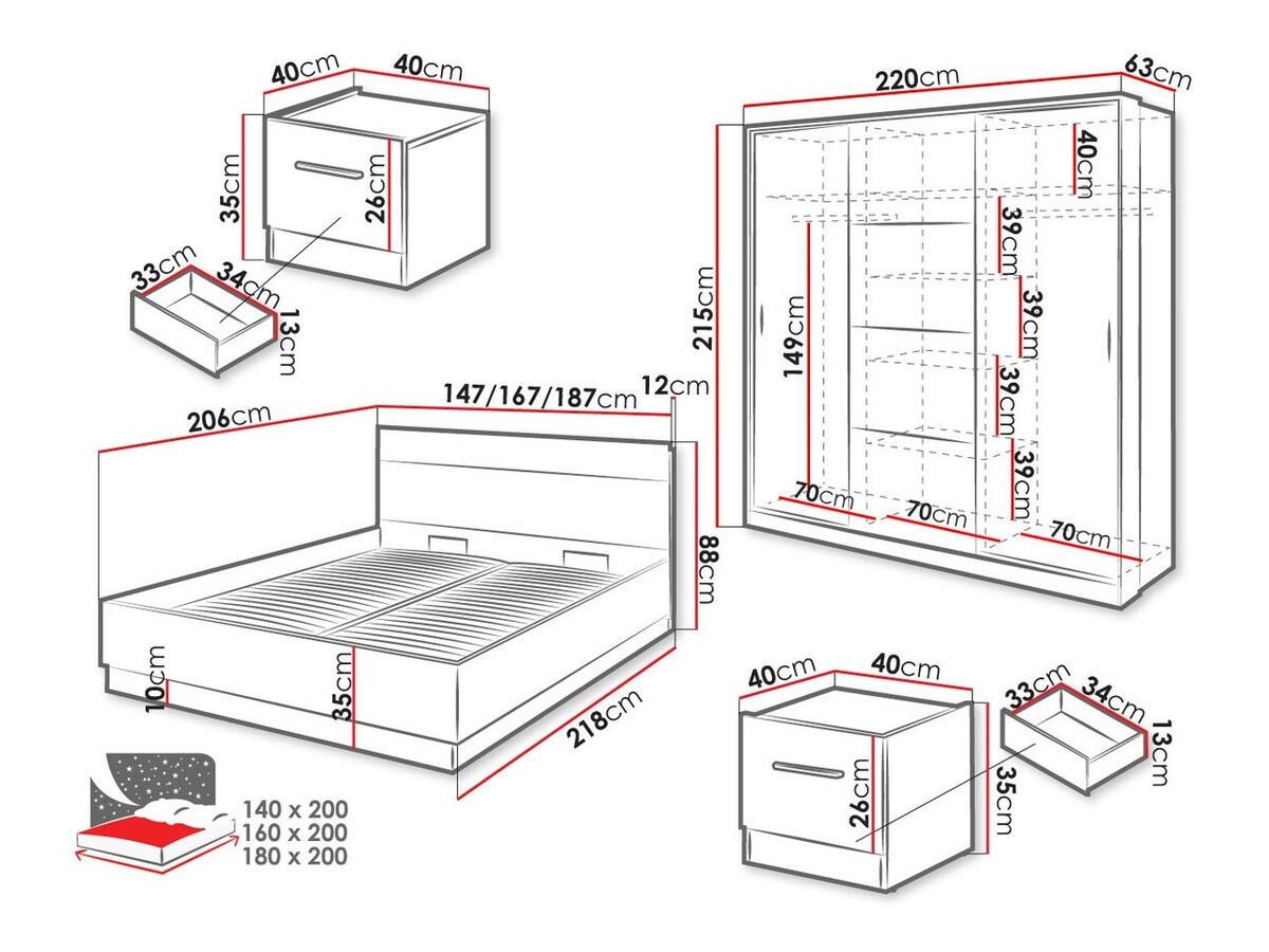 Conjunto de dormitorio Livsori 109