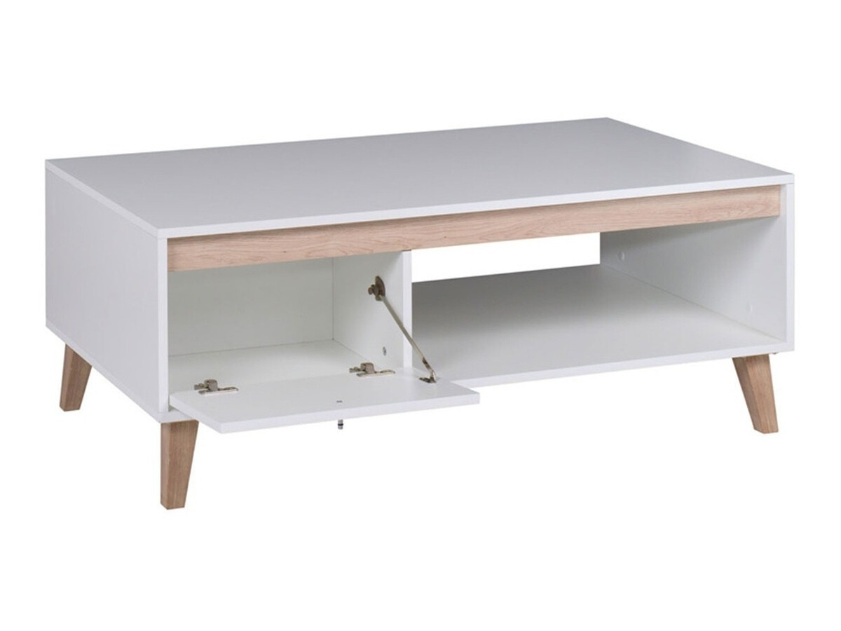 Mesa de centro Delbene 113 (Roble San Remo claro + Mate blanco)