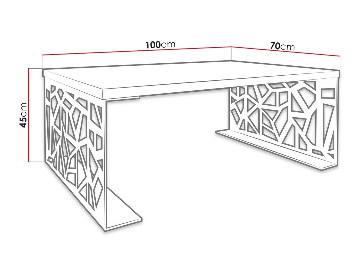 Mesa de centro Germantown 101 (Negro mate + Blanco brillante)