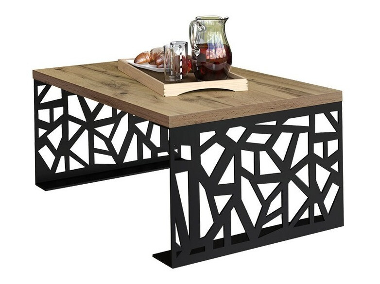 Mesa de centro Germantown 101 (Negro mate + Roble)