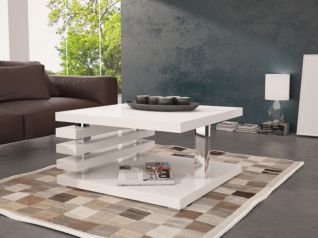 Mesa de centro Goodyear 122 (Blanco brillante)