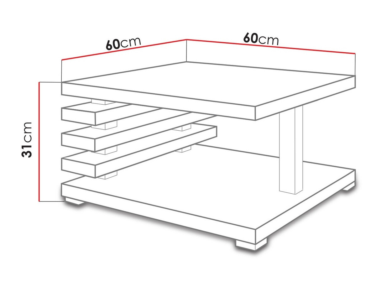 Mesa de centro Goodyear 122 (Blanco brillante)