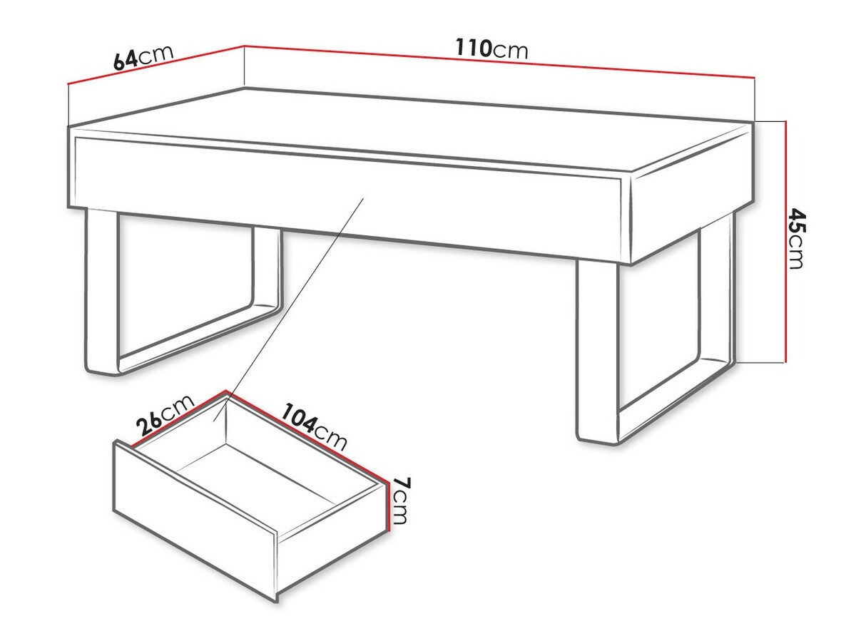 Mesa de centro Tivdalu 138 (Roble dorado)