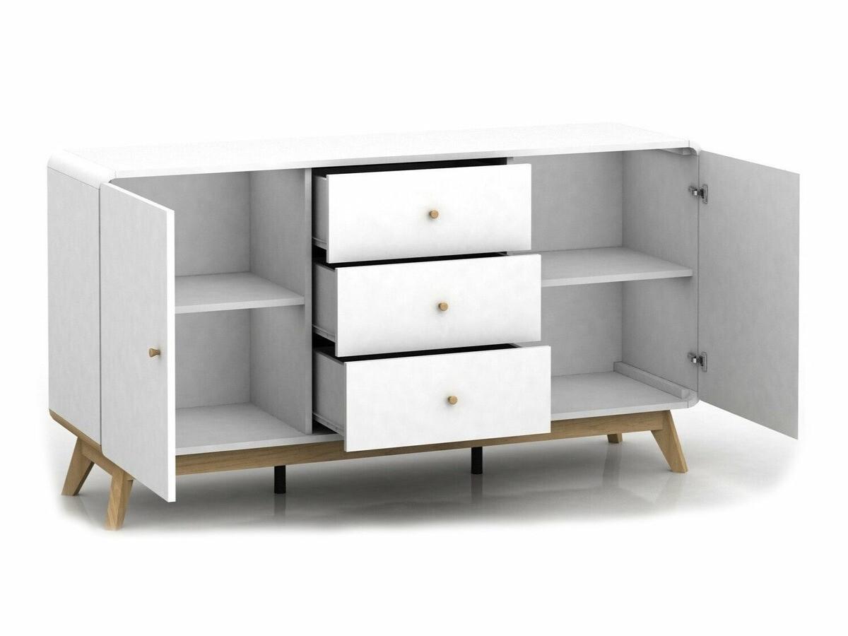 Cómoda Elbtena 110 (Blanco + Roble)