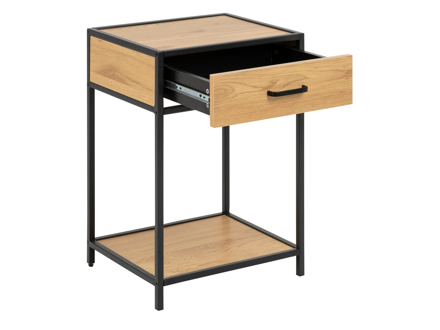 Mesilla de noche Norsica Sevferi 128 (Roble salvaje + Negro)