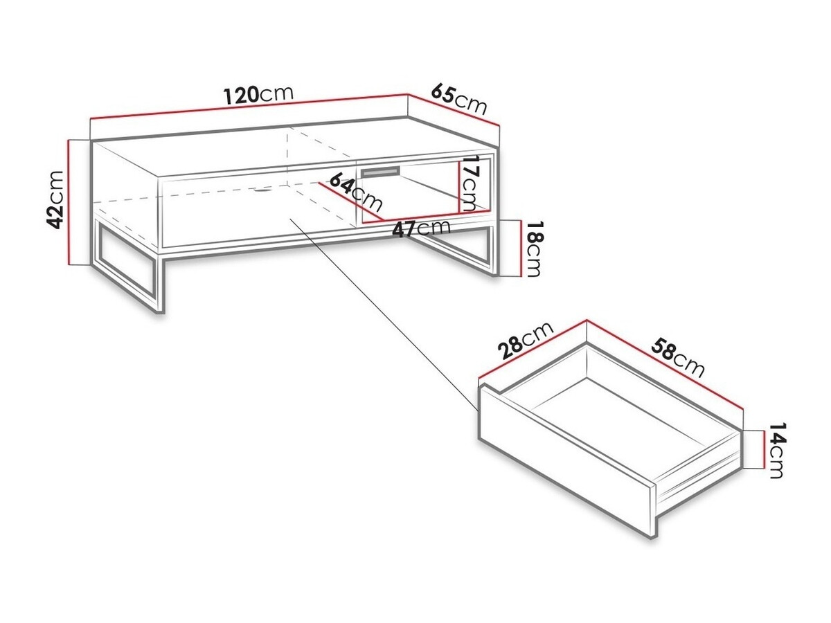 Mesa de centro Baltesi 103 (Roble Artisan + Negro)