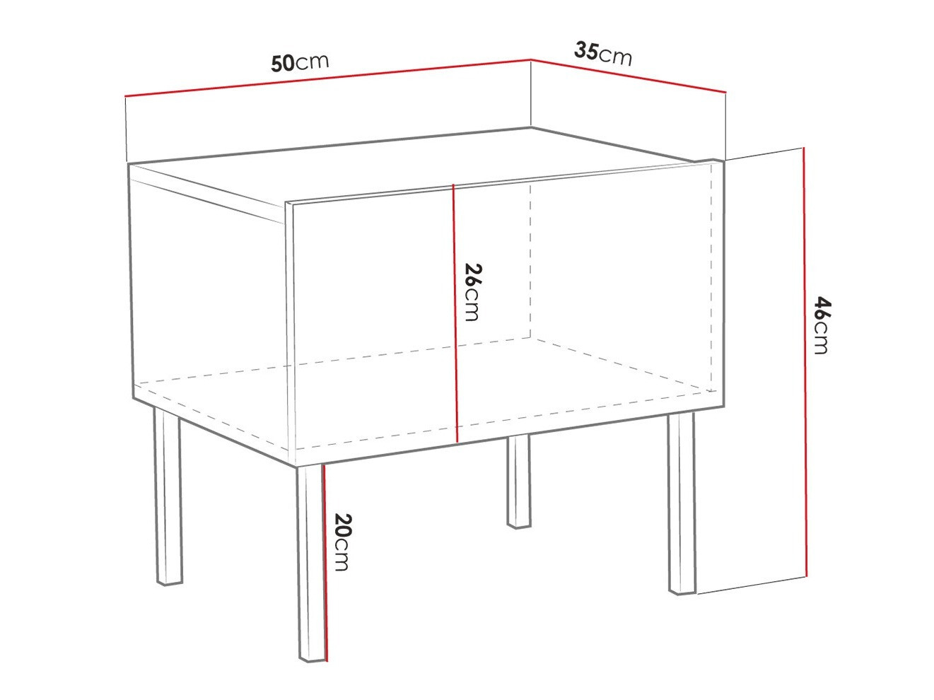 Mesilla de noche Natar (Blanco + Blanco brillante)