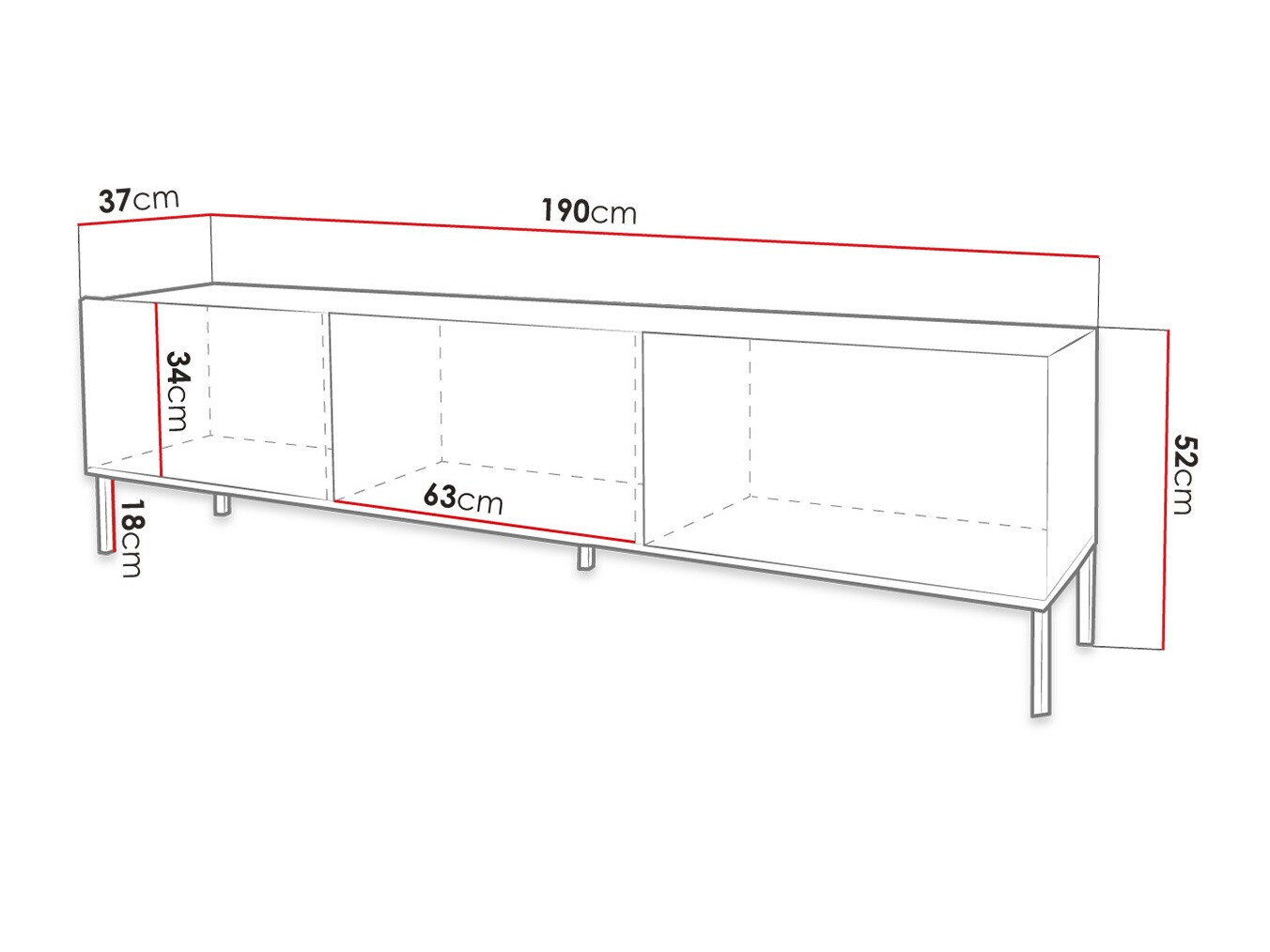 Mueble TV Levelbu 103 (Blanco + Blanco brillante)