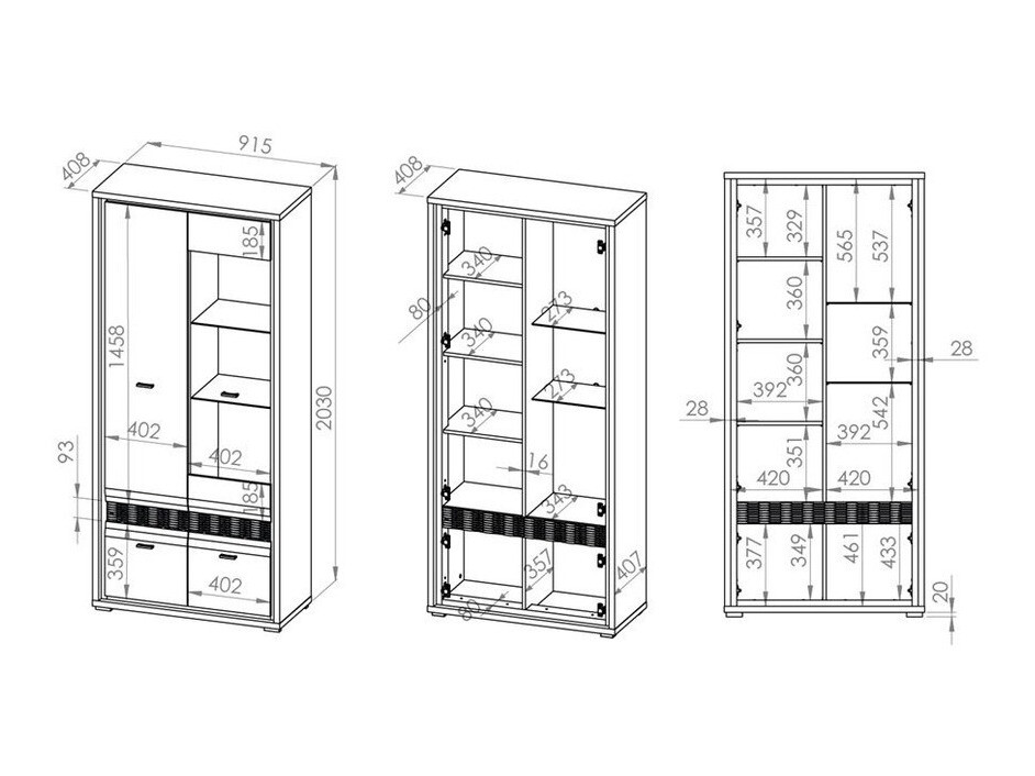Estantería Madison H107 (Blanco brillante)