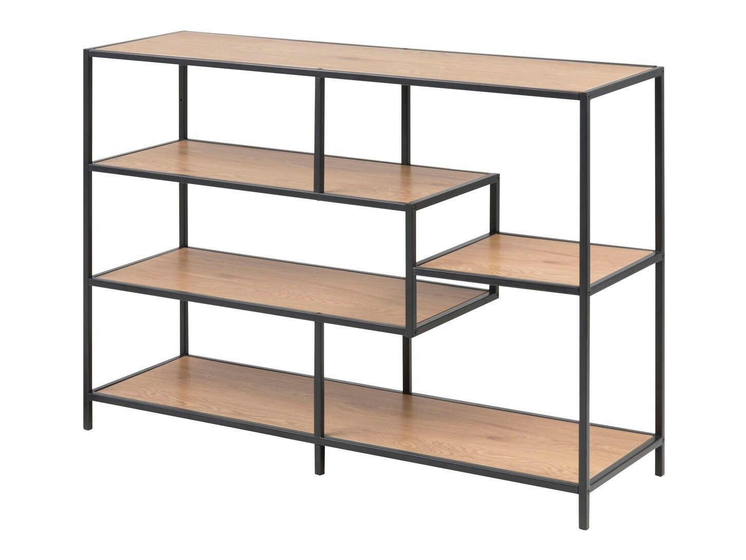 Estantería Norsica Sevferi 102 (Roble salvaje + Negro)