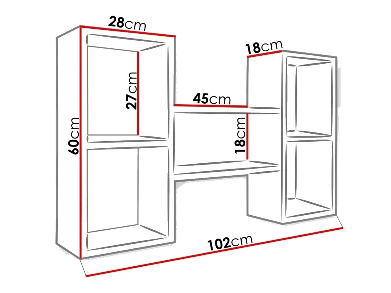 Estantería de pared Sarasota 112 (Roble Sonoma)