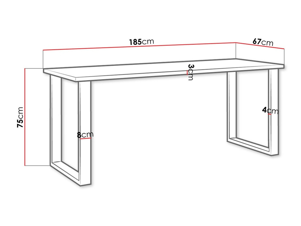 Mesa Tucson 138 (Roble lancelote + Negro)
