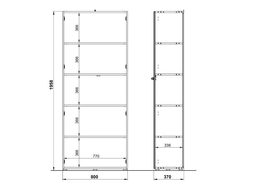 Estantería Catcamu 104 (Blanco brillante + Navarra roble)