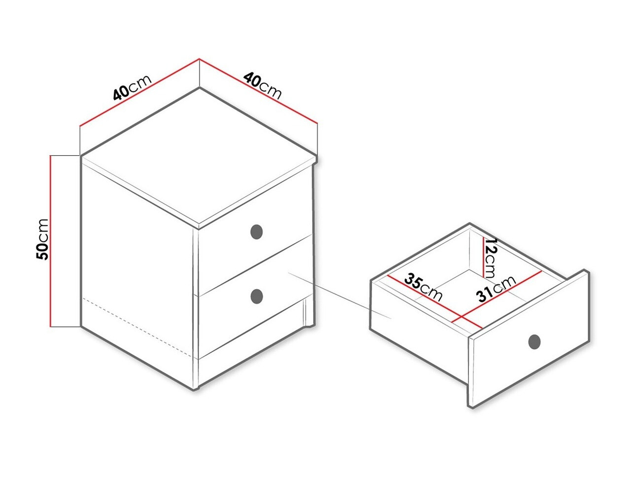 Mesilla de noche Almira 108 (Roble Artisan + Blanco)