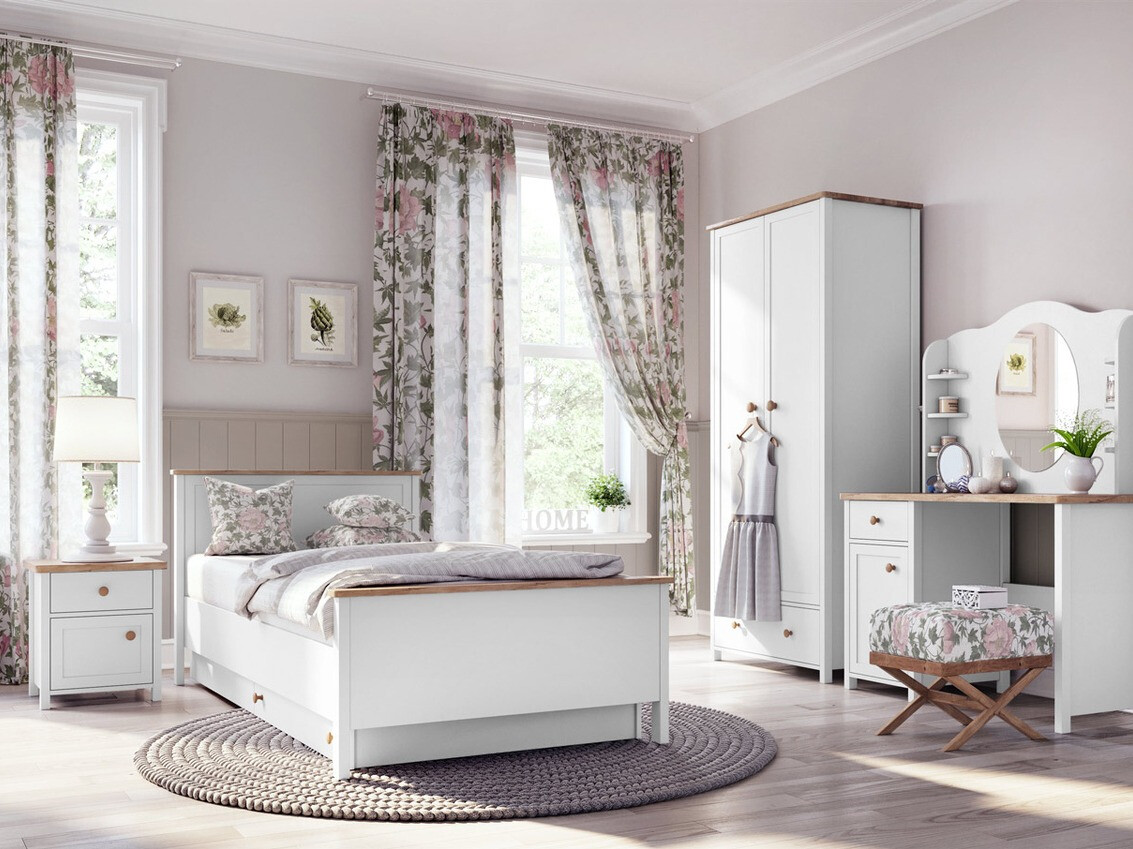 Mesilla de noche Romelbo 138 (Blanco + Roble)