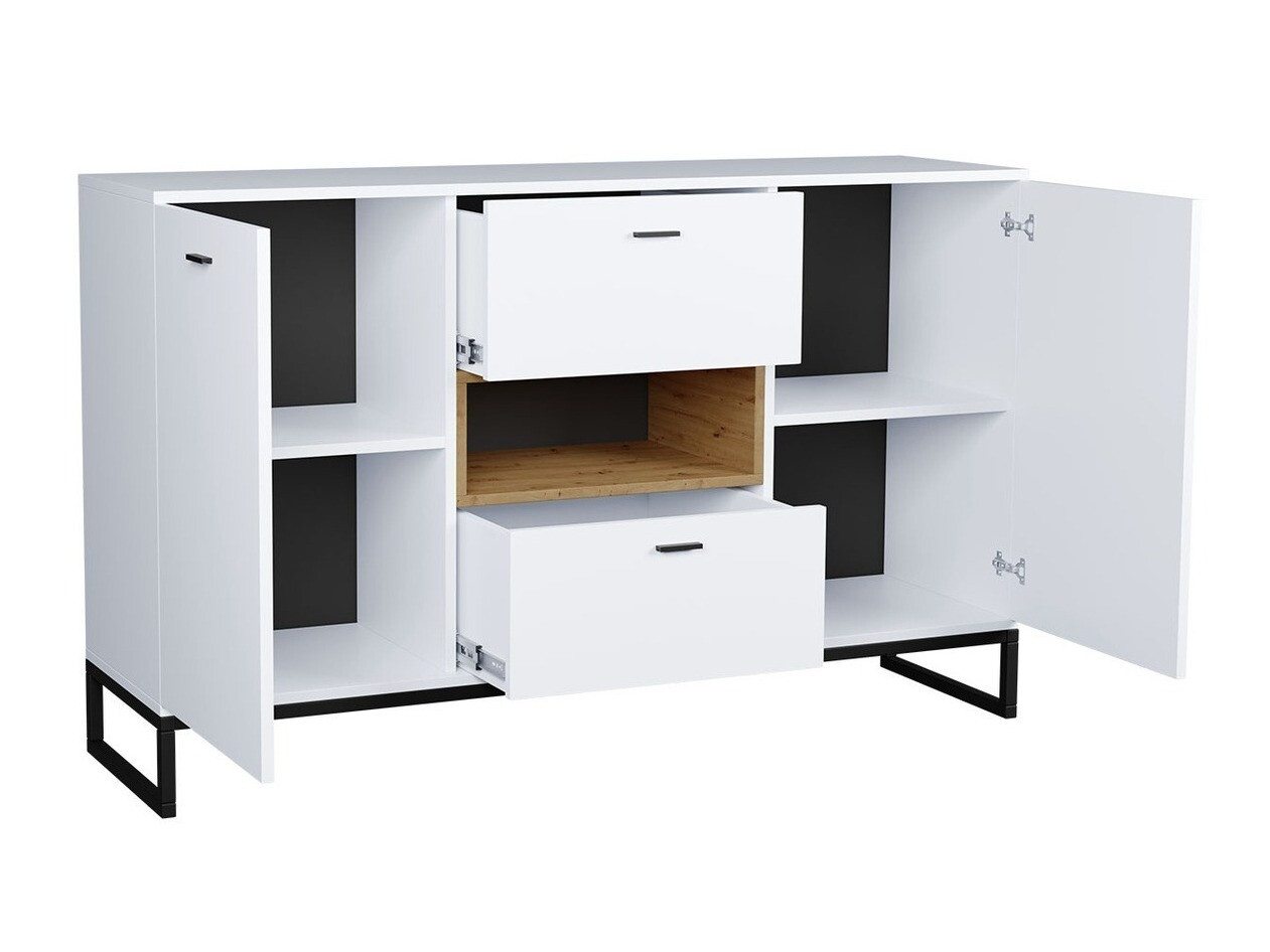 Conjunto para oficina en casa Baltesi 116 (Blanco + Roble Artisan)