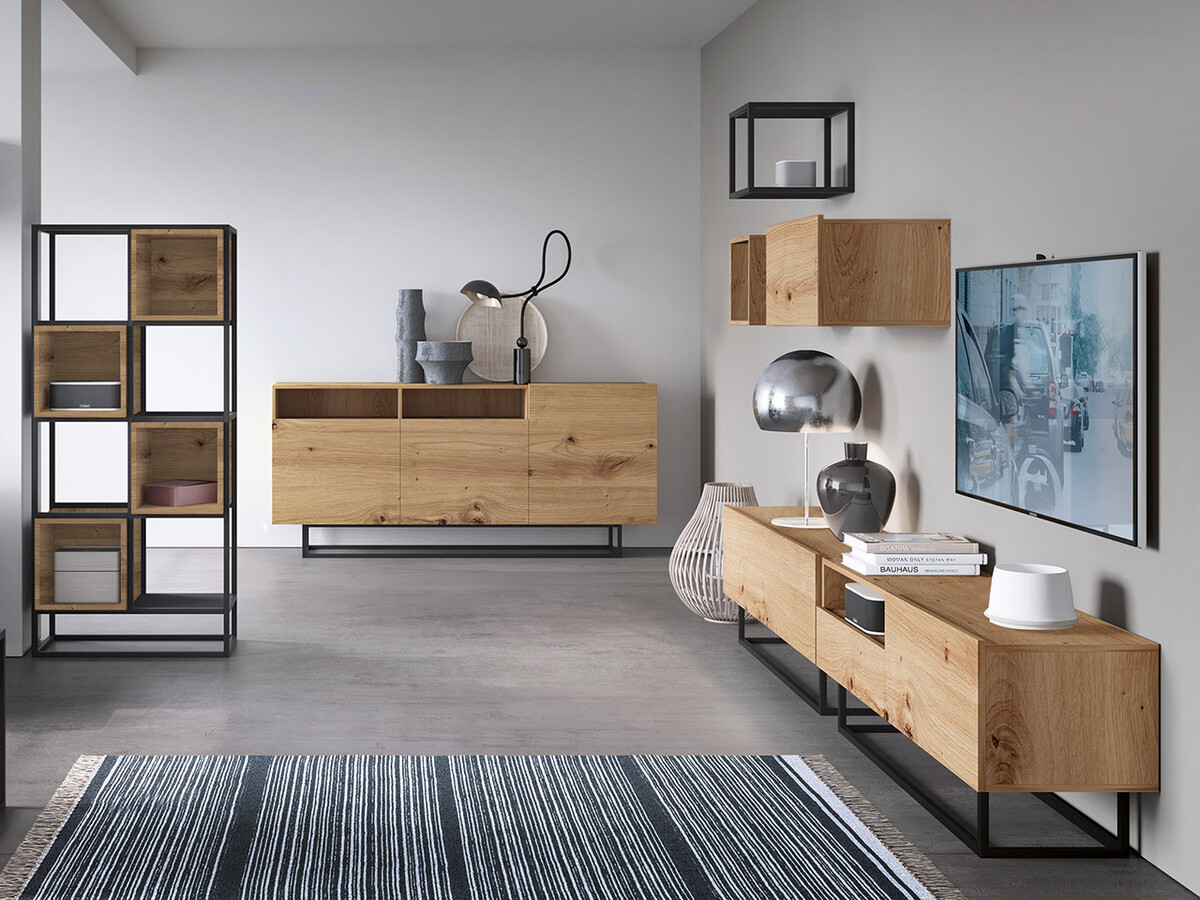 Estantería de pared Lima D105 (Roble Artisan)