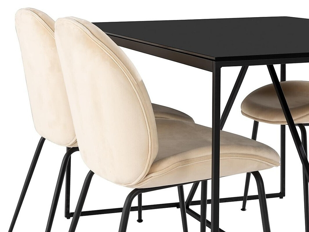 Conjunto de comedor Riverton 549 (Negro + Beige)