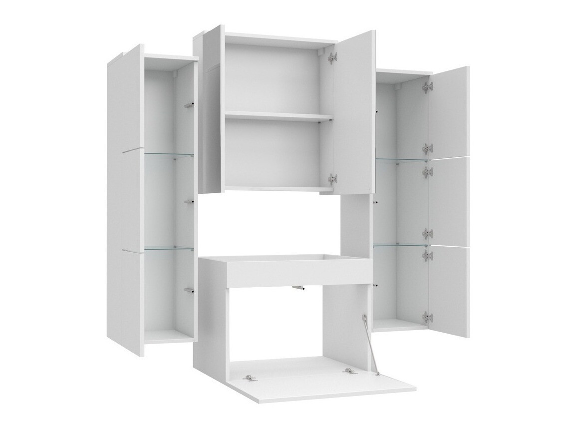 Conjunto de mueble de baño Tucson 105 (Blanco + Negro brillante)