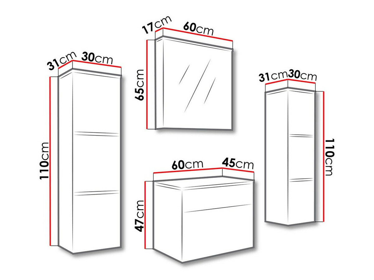 Conjunto de mueble de baño Tucson 105 (Wengué)