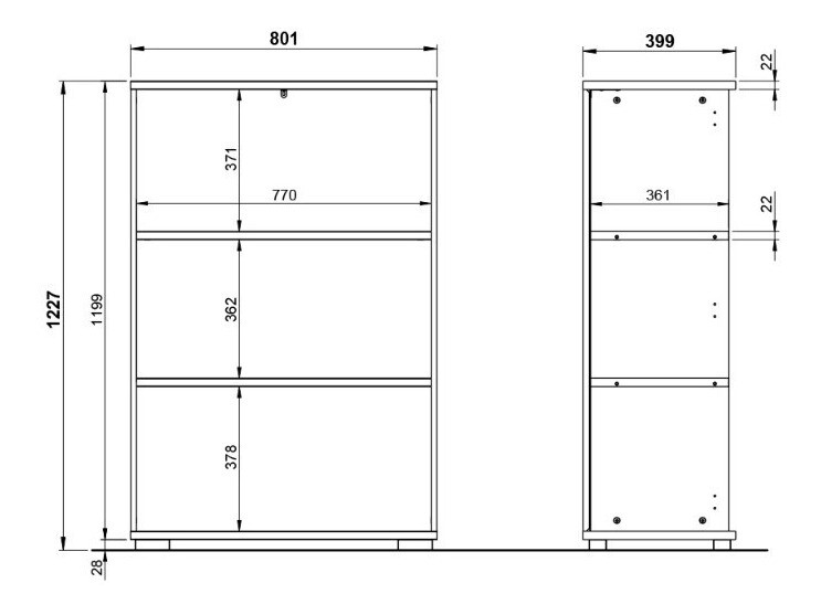 Estantería Lartesi 100 (Grafito + Gris claro)