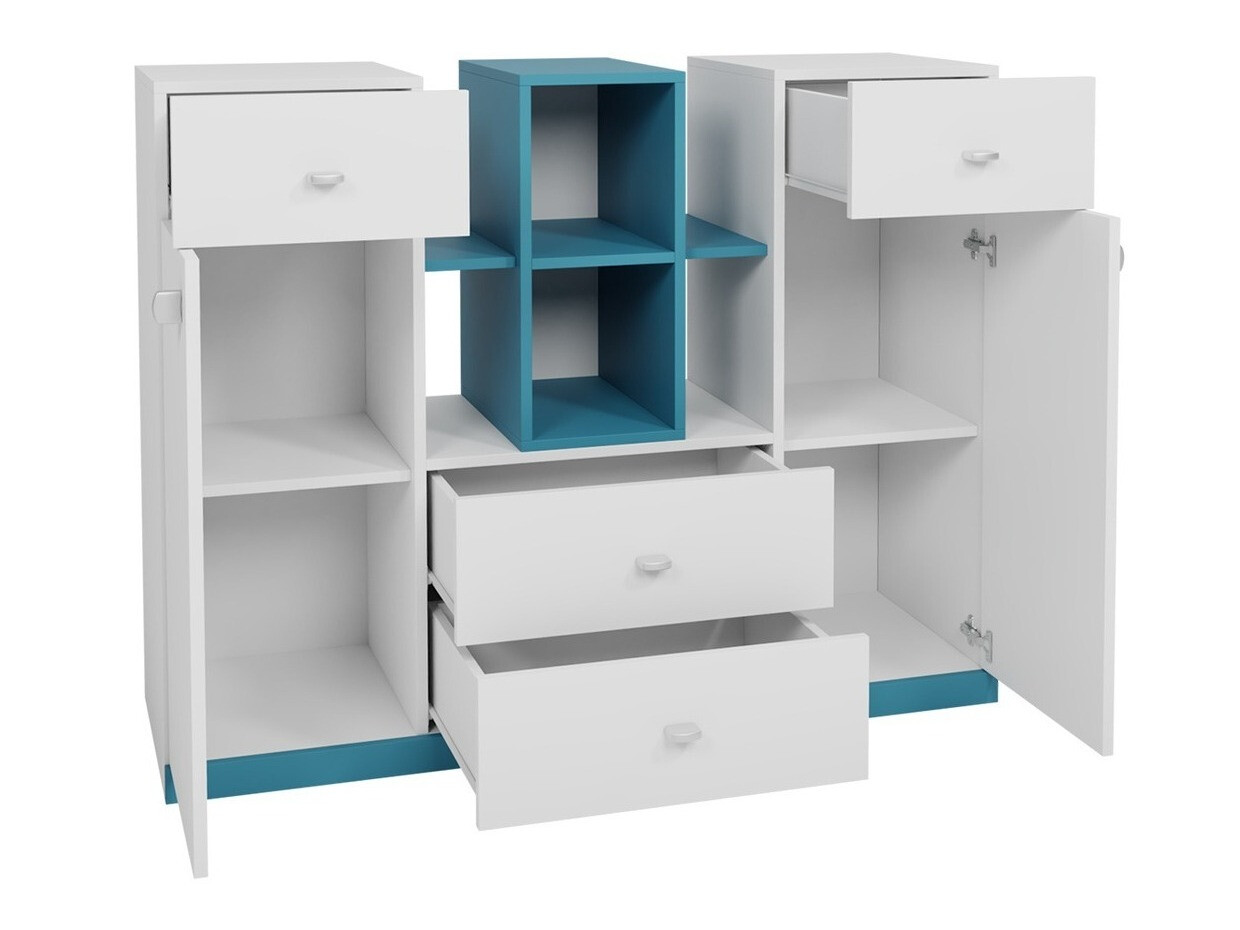 Juego de muebles Omaha E118 (Blanco + Amarillo)