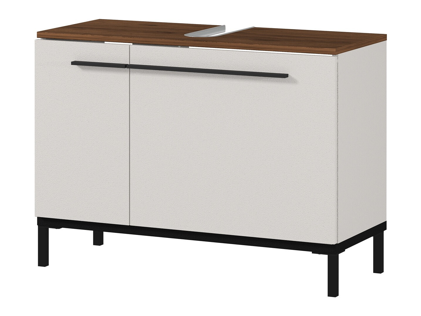 Armario de baño de pie para lavabo Ruvlevu 100 (Gris claro + Nuez)