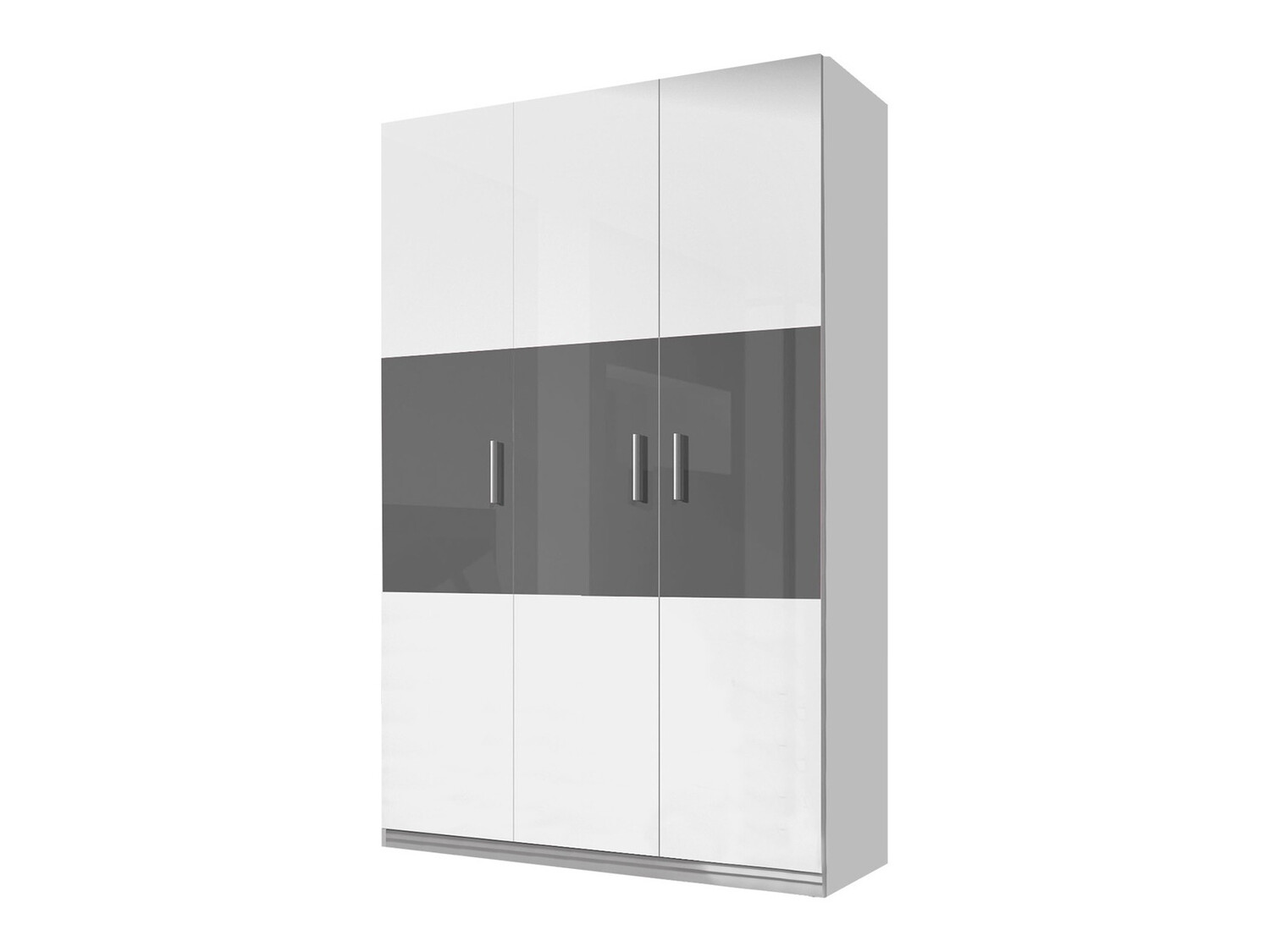 Conjunto de dormitorio infantil Campus (Blanco brillante + Gris brillante)