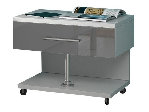Conjunto de dormitorio infantil Campus (Blanco brillante + Gris brillante)