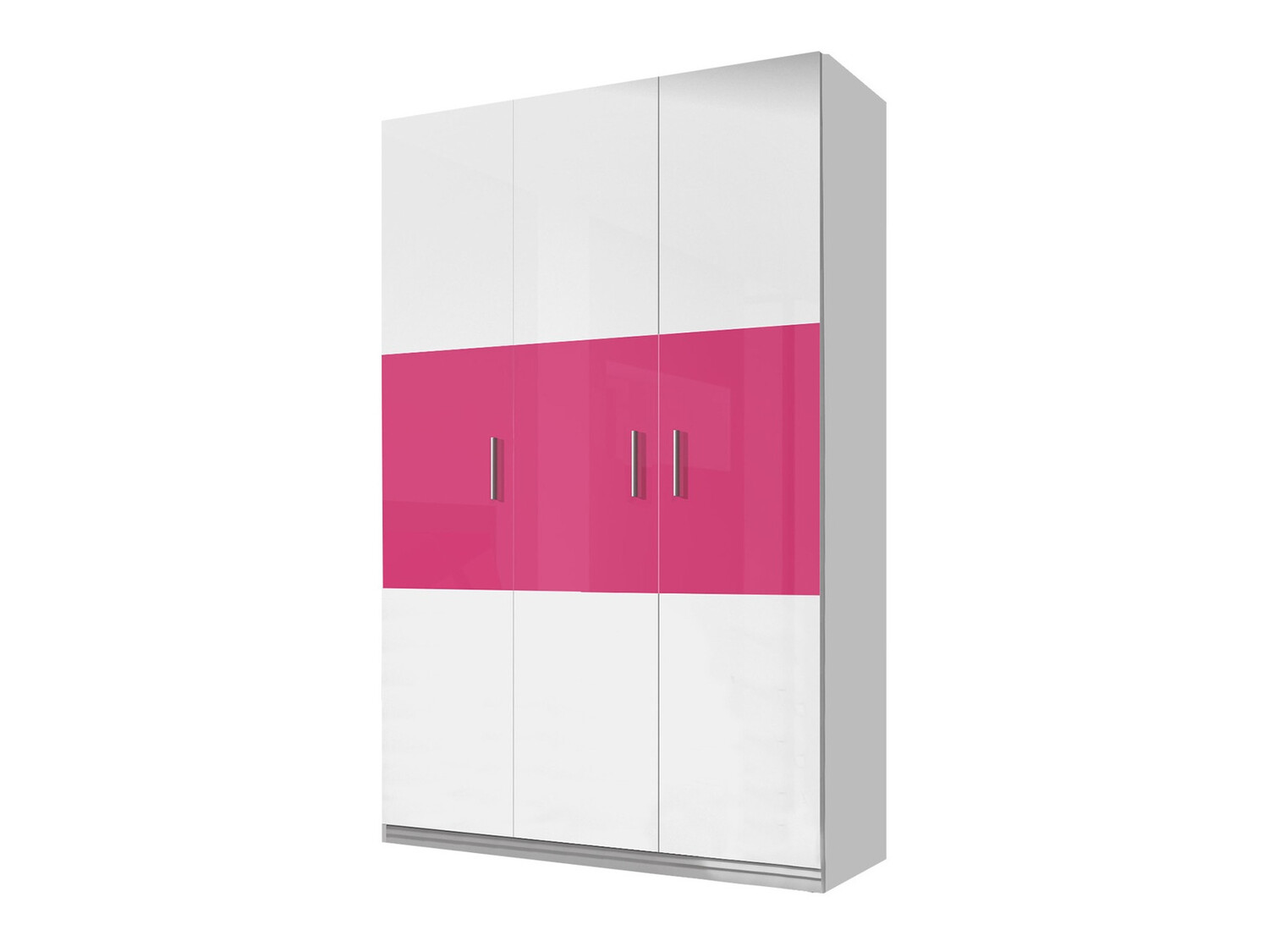 Conjunto de dormitorio infantil Campus (Blanco brillante + Rosa brillante)