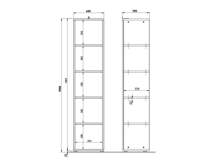 Estantería Eliromo 104 (Grafito + Roble nieto)