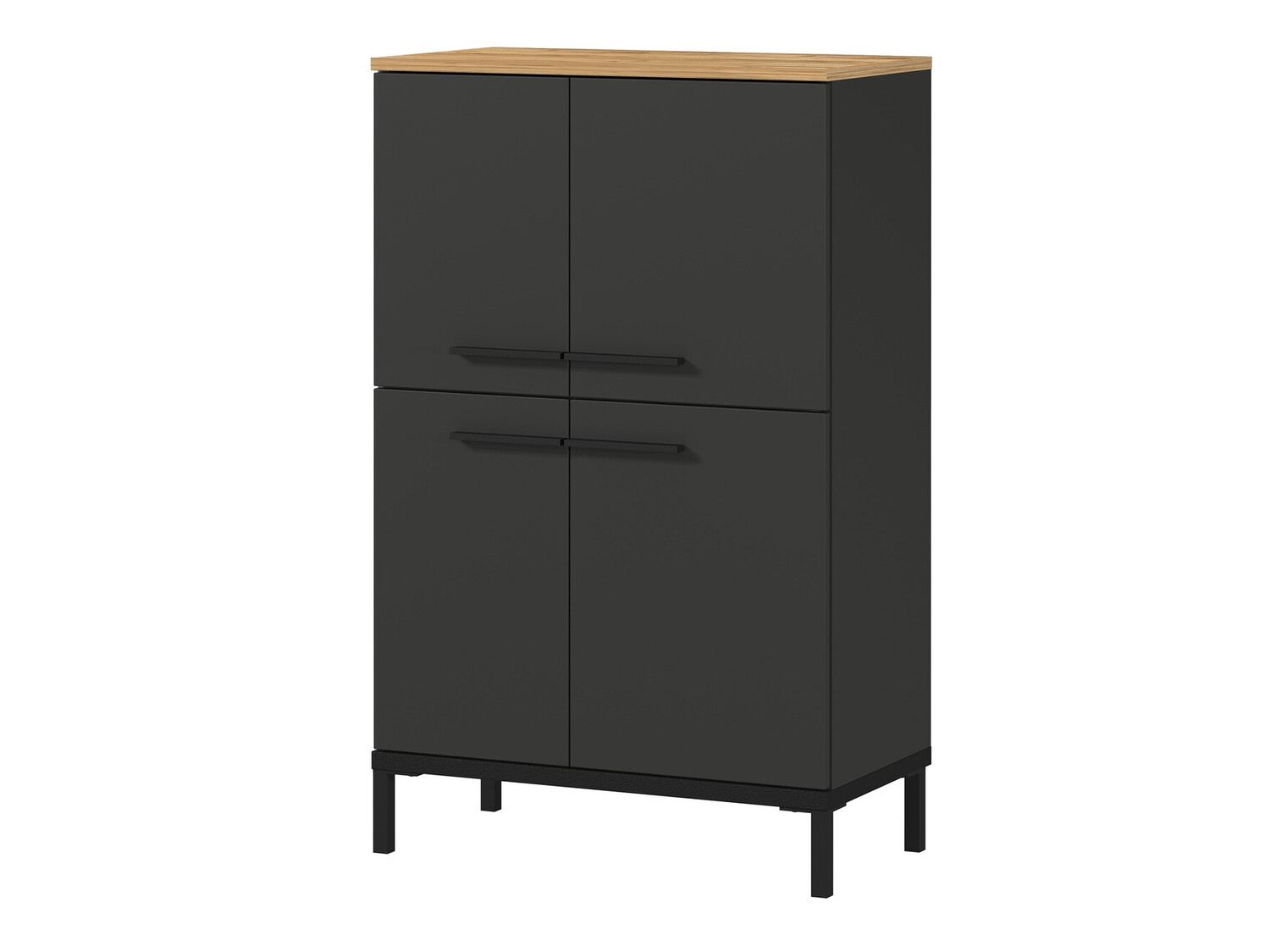 Armario de pie para baño Ruvlevu 102 (Grafito + Navarra roble)