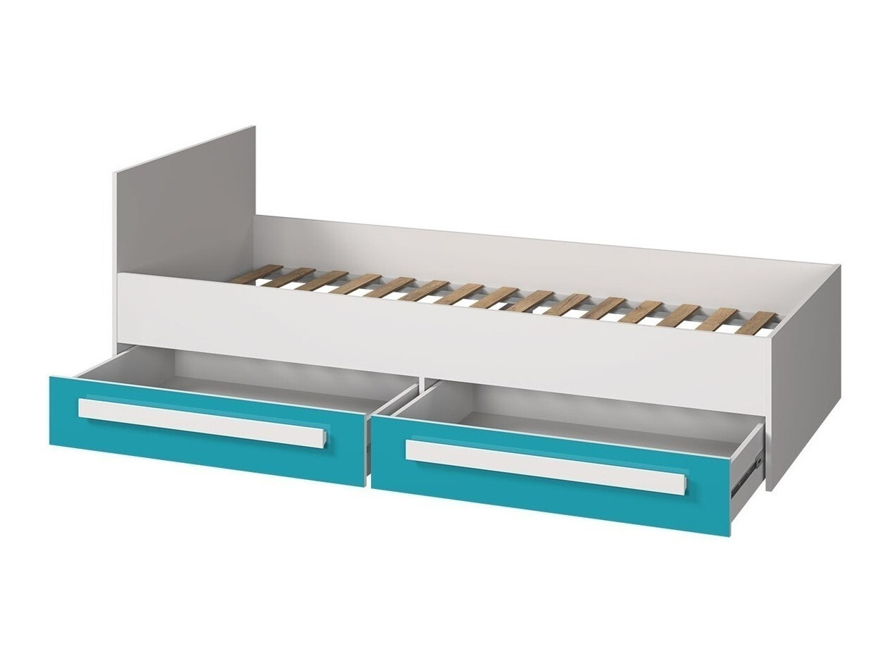 Conjunto de dormitorio infantil Merevari 108 (Blanco + Blanco brillante + Gris)