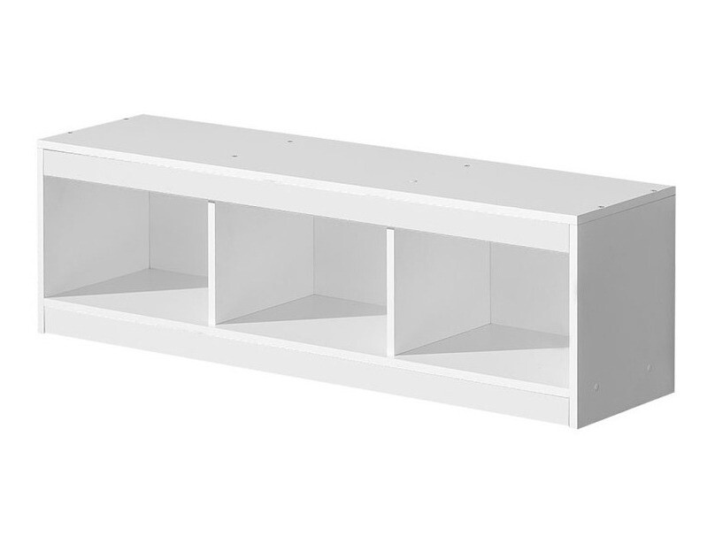 Conjunto de dormitorio infantil Merevari 108 (Blanco + Blanco brillante + Gris)